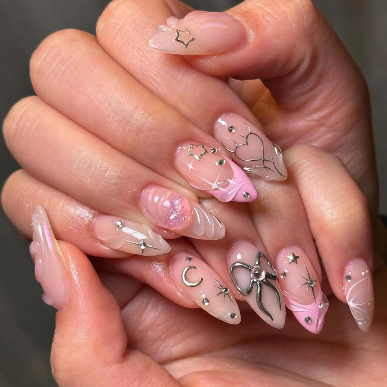 Nail Art Valentines Day - 24 pçs arco conjuntos de unhas