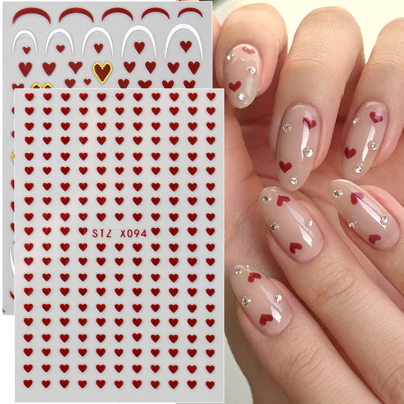 Nail Art Valentines Day - 2 pçs mini amor coração arte