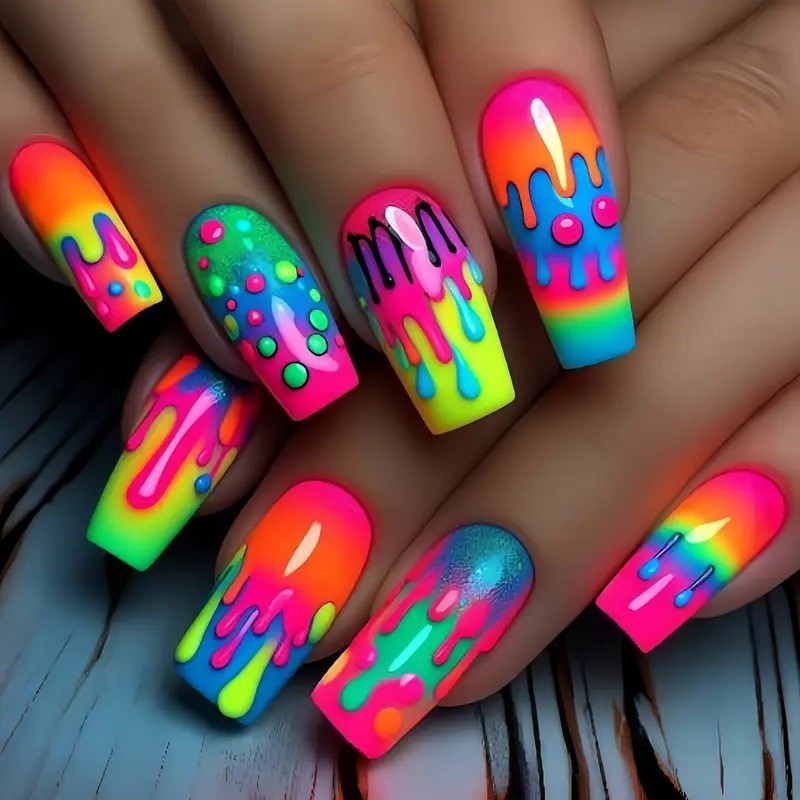 Press On Nail Set - 24 pçs/set curto médio longo unhas