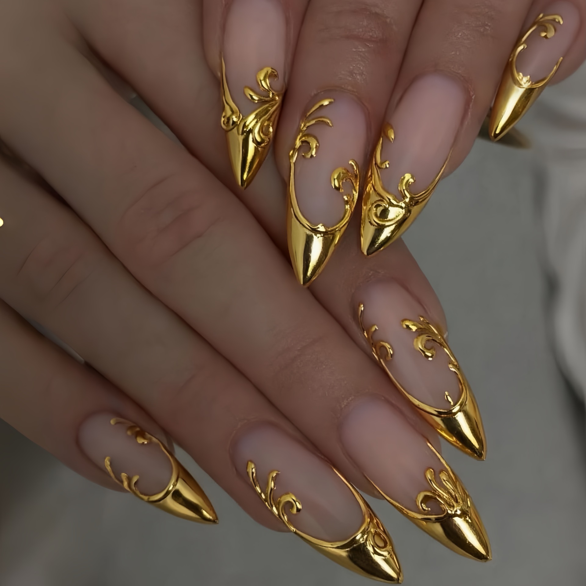 Press On Nail Set - Unhas postiças 3D para mulheres e