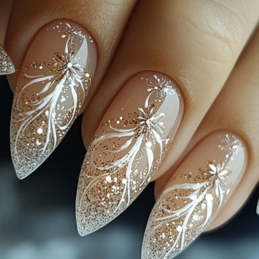 Press On Nail Set - 24 pçs/set curto médio unhas falsas