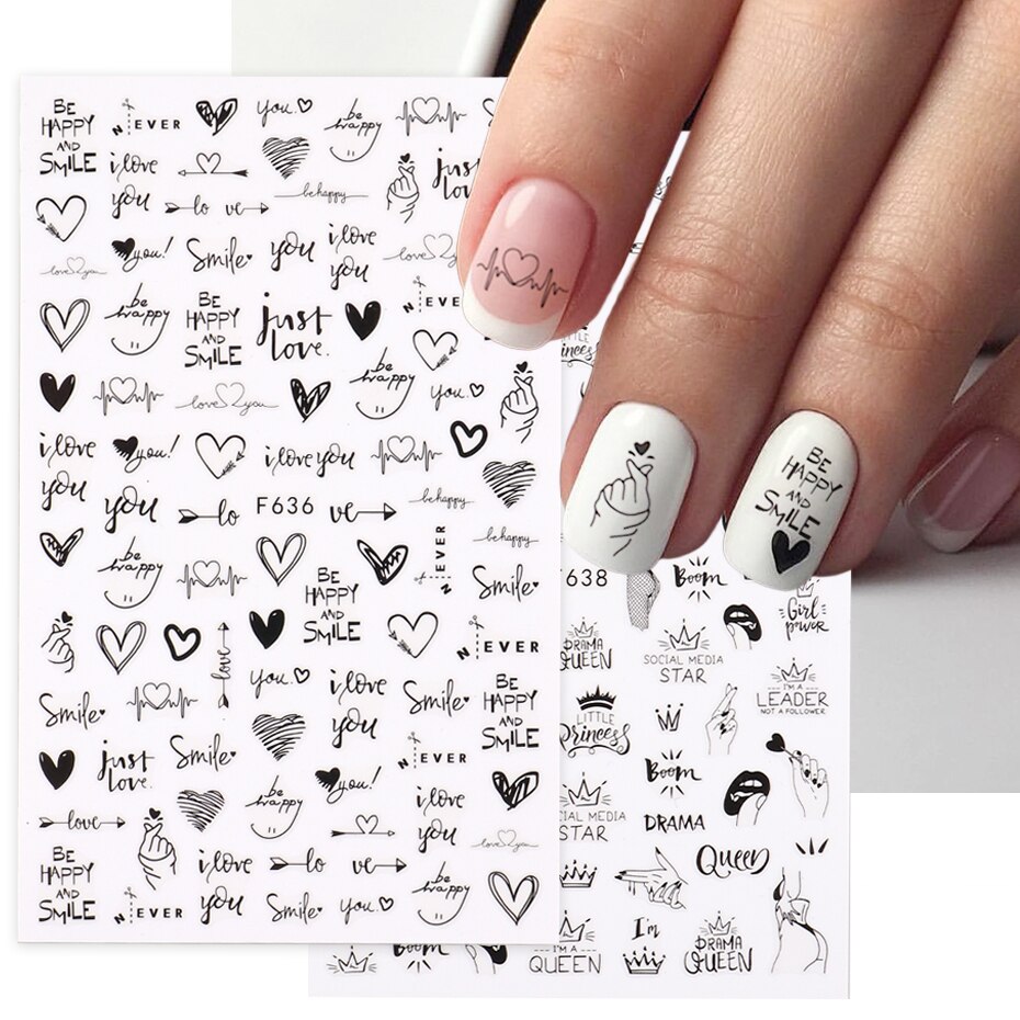 Nail Art Valentines Day - 2pcs Coração Amor Design 3D Nail