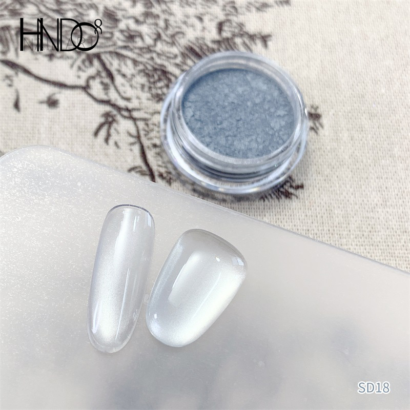 Dip Powder Nail - Hndo novo prata branco 3d olho