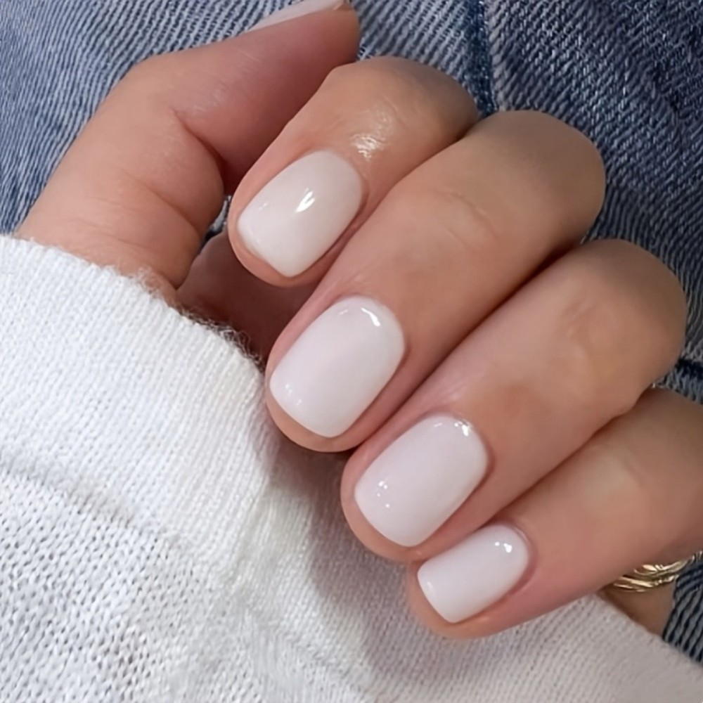 Press On Nail Set - 24 Unidades de Unhas Postiças Brancas