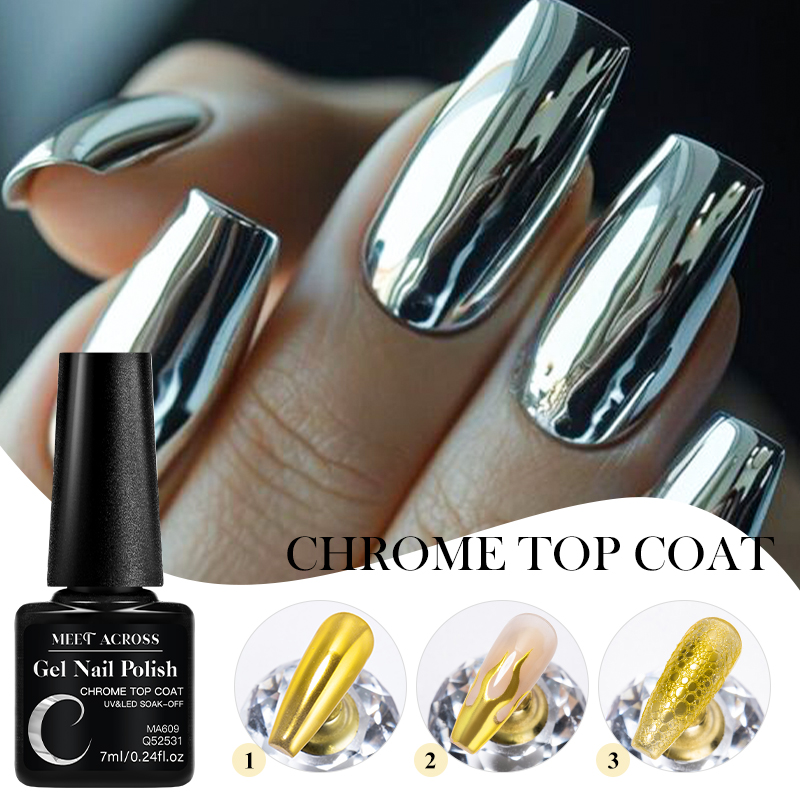 Dip Powder Nail - Esmalte em gel cromado de 7ml