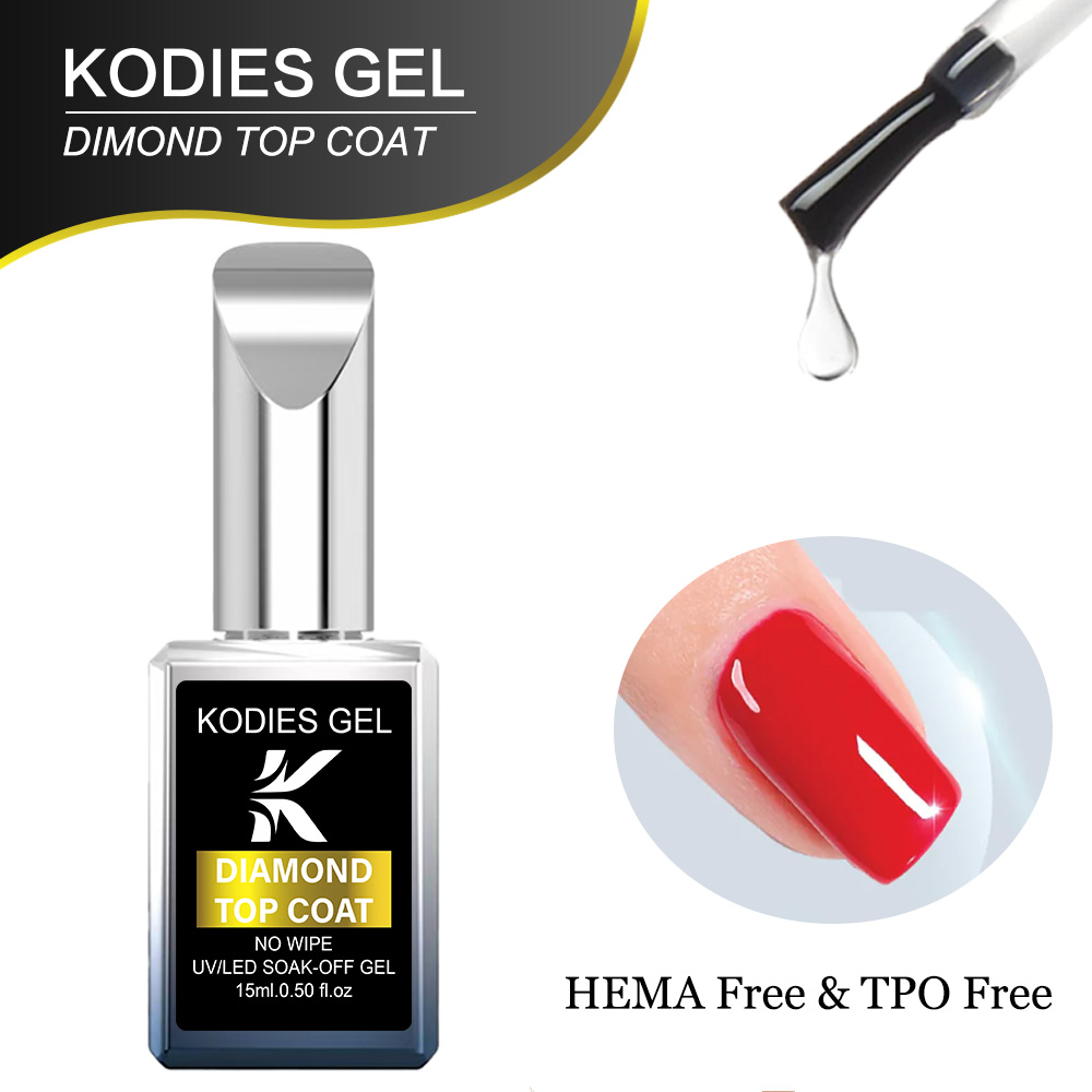 Gel Top Coat - Kodies gel diamante casaco superior nova