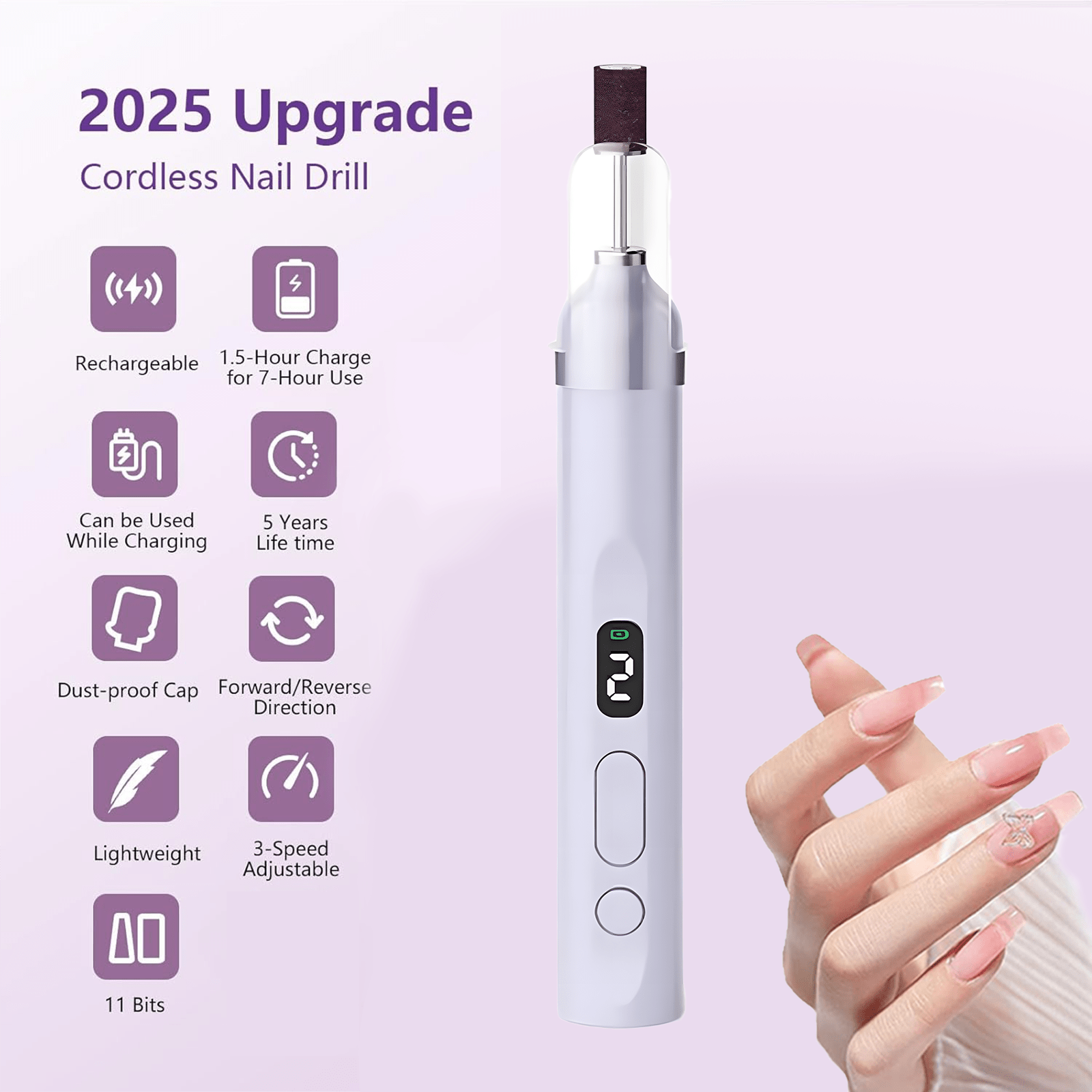 Dip Powder Nail - Lixadeira Elétrica Sem Fio 2 em