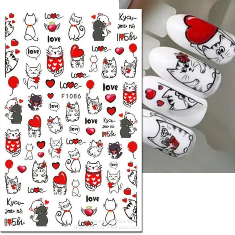 3d decalques da arte do prego  - Nail Art Valentines Day avaliação e preço