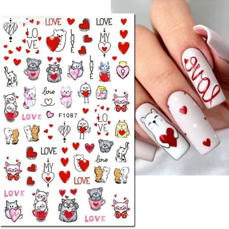 3d decalques da arte do prego  - Nail Art Valentines Day avaliação e preço