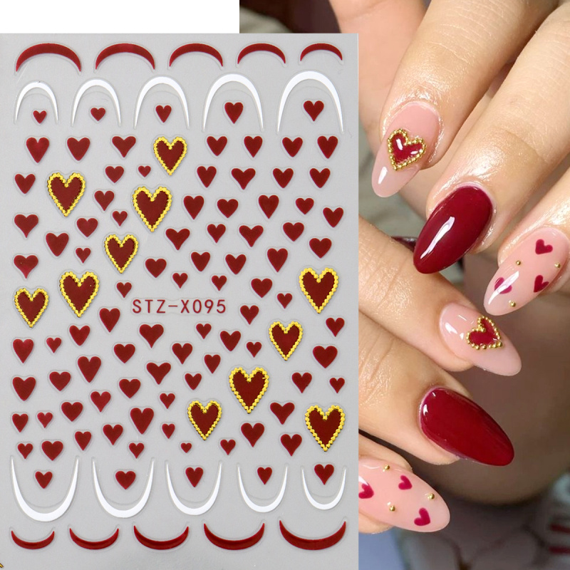 2 pçs mini amor coração arte d - Nail Art Valentines Day avaliação e preço