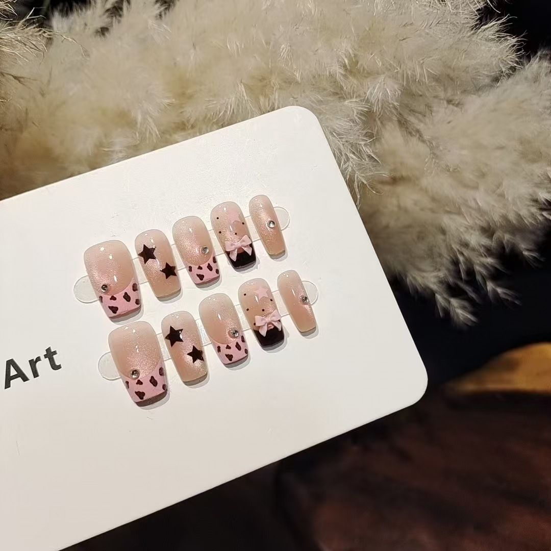 10 peças de unhas postiças cur - Nail Art Leopard avaliação e preço