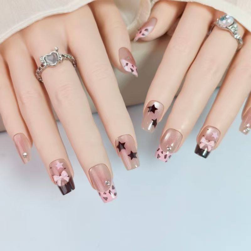 10 peças de unhas postiças cur - Nail Art Leopard avaliação e preço