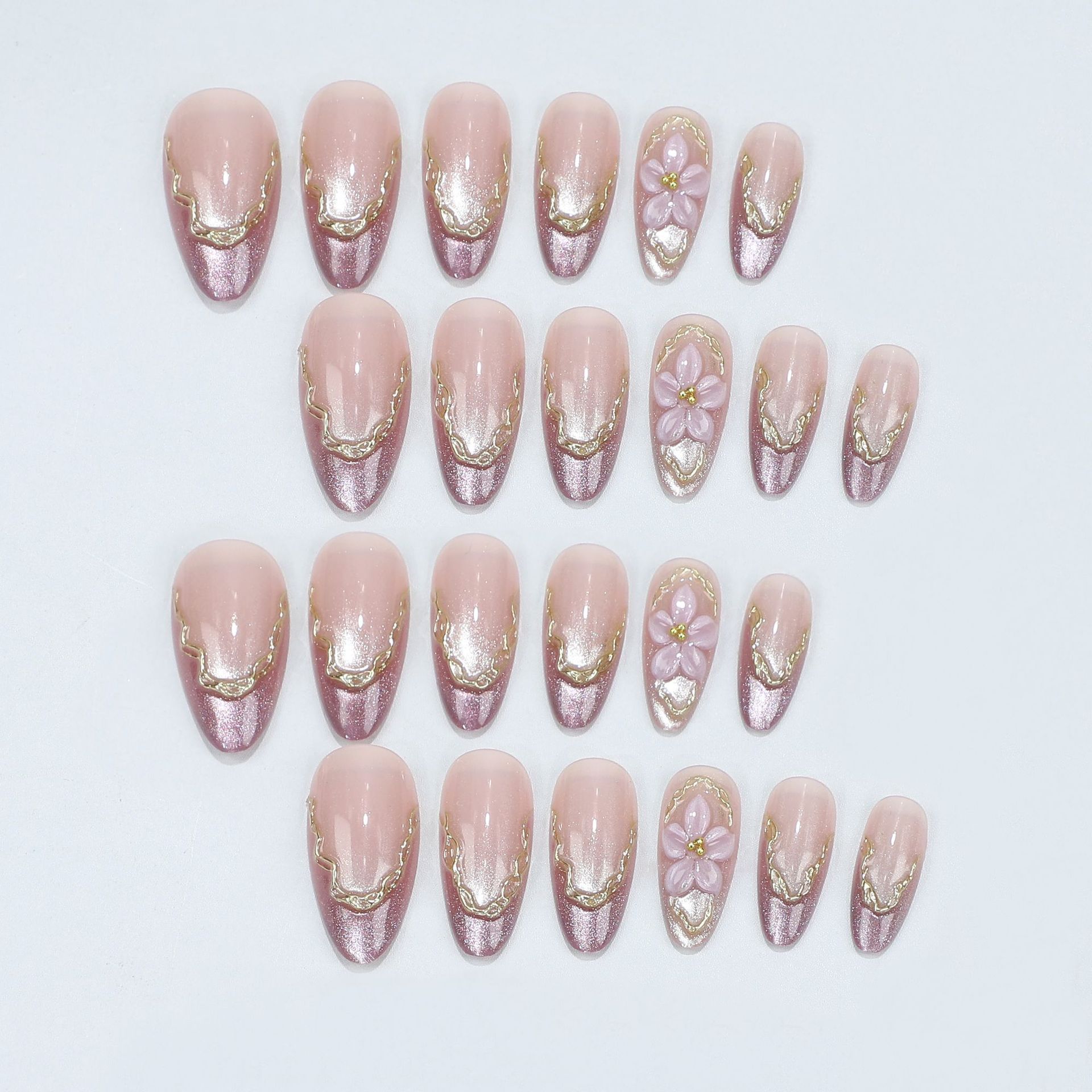 Unhas Postiças 3D com Flores,  - Press On Nail Set avaliação e preço