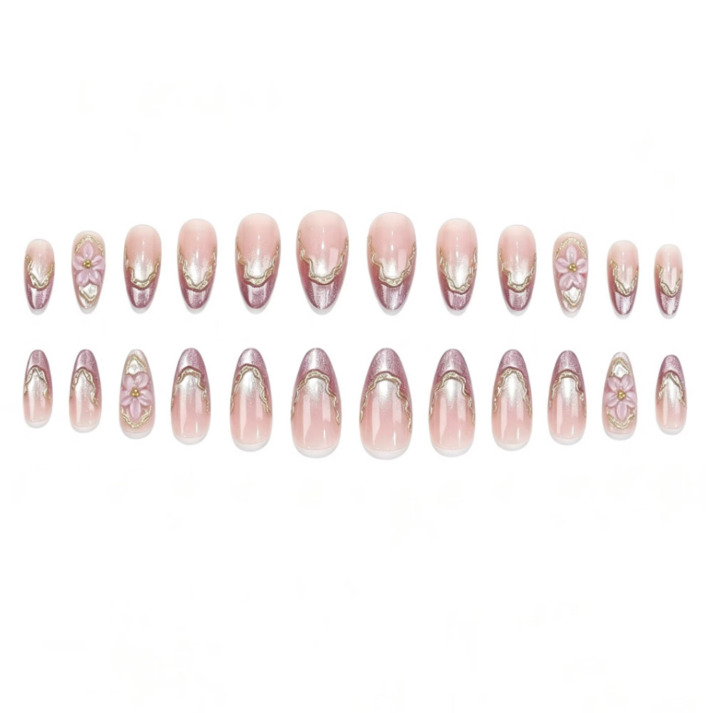 Unhas Postiças 3D com Flores,  - Press On Nail Set avaliação e preço