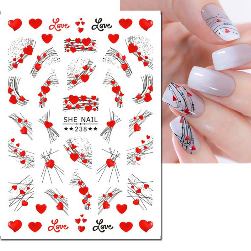 Decalques Nail Art para Manicu - Nail Art Valentines Day avaliação e preço