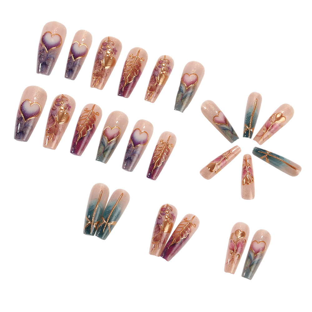 24 pçs/set 3D unhas falsas par - Press On Nail Set avaliação e preço