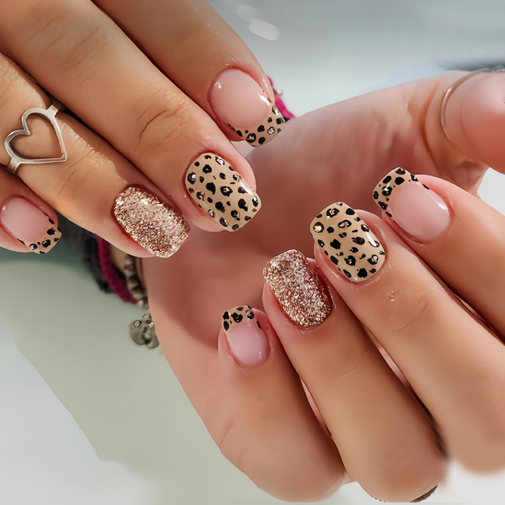 Unhas falsas longas e curtas p - Nail Art Leopard avaliação e preço