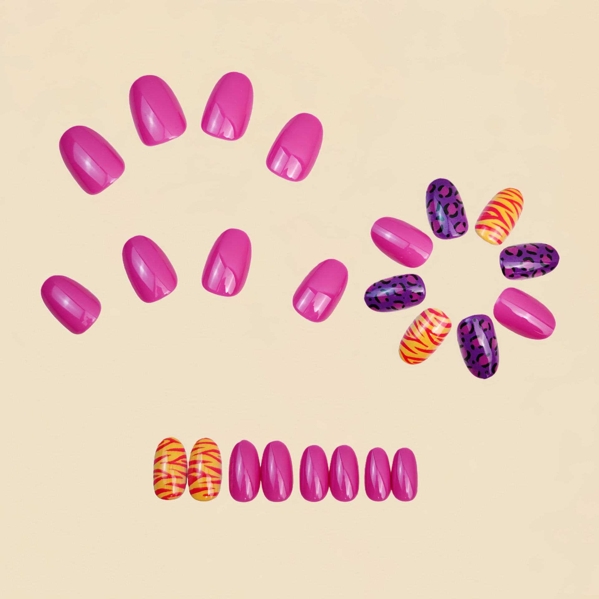 Unhas falsas longas e curtas p - Nail Art Leopard avaliação e preço