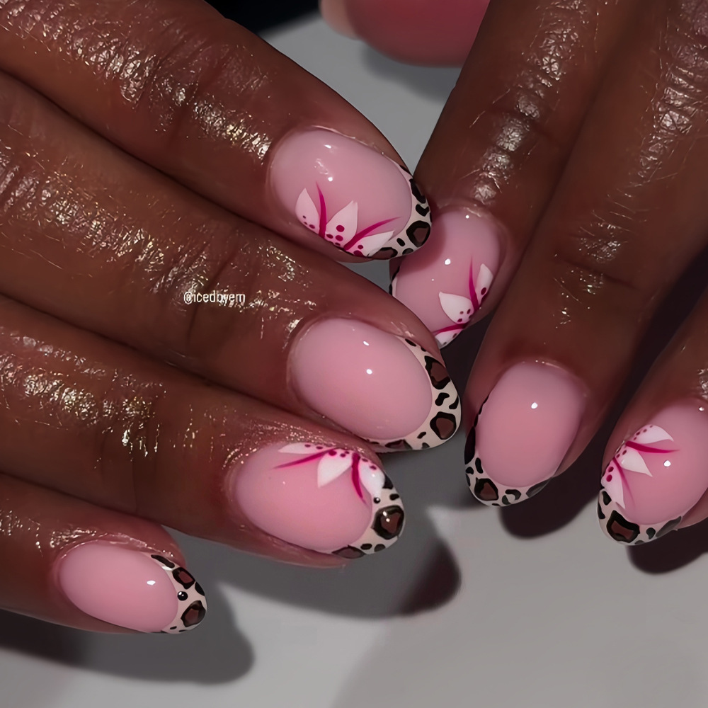 Unhas falsas longas e curtas p - Nail Art Leopard avaliação e preço