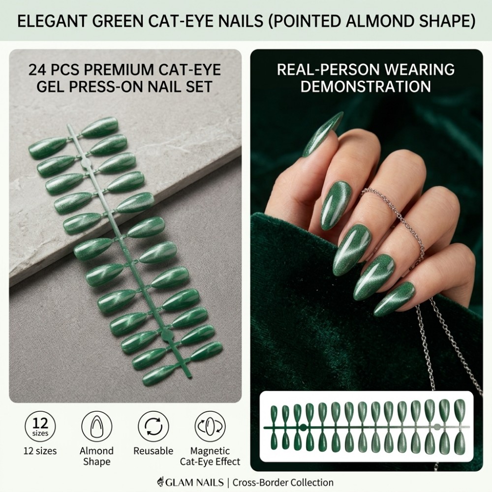 24PCS Coleção Forest Glimmer U - Press On Nail Set avaliação e preço