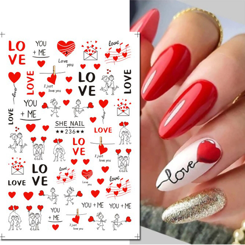 3d arte do prego sliders adesi - Nail Art Valentines Day avaliação e preço