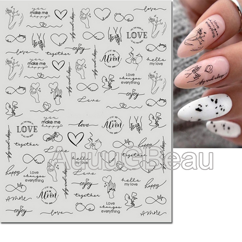 3d decalques da arte do prego  - Nail Art Valentines Day avaliação e preço