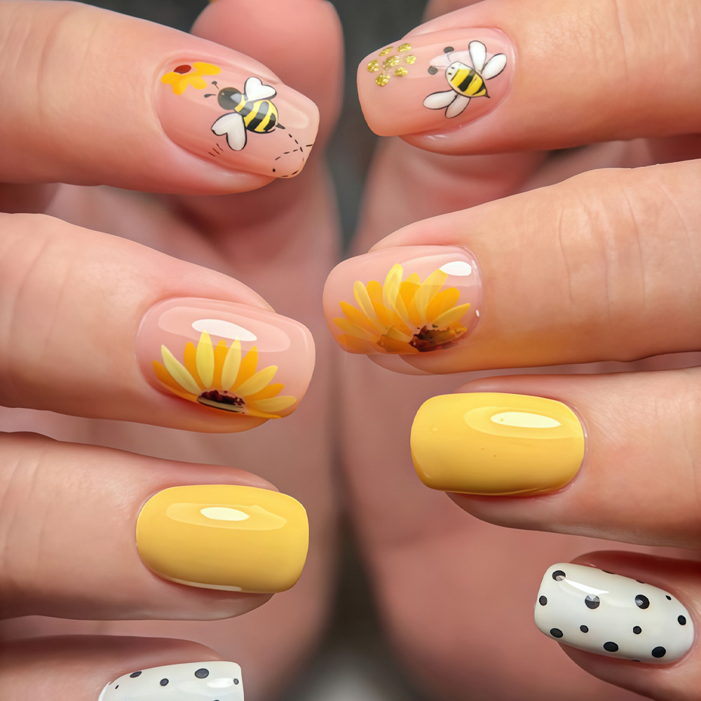 Unhas postiças curtas quadrada - Press On Nail Set avaliação e preço