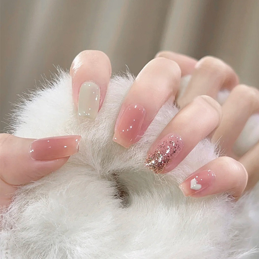 24 pçs/set curto médio unhas f - Press On Nail Set avaliação e preço