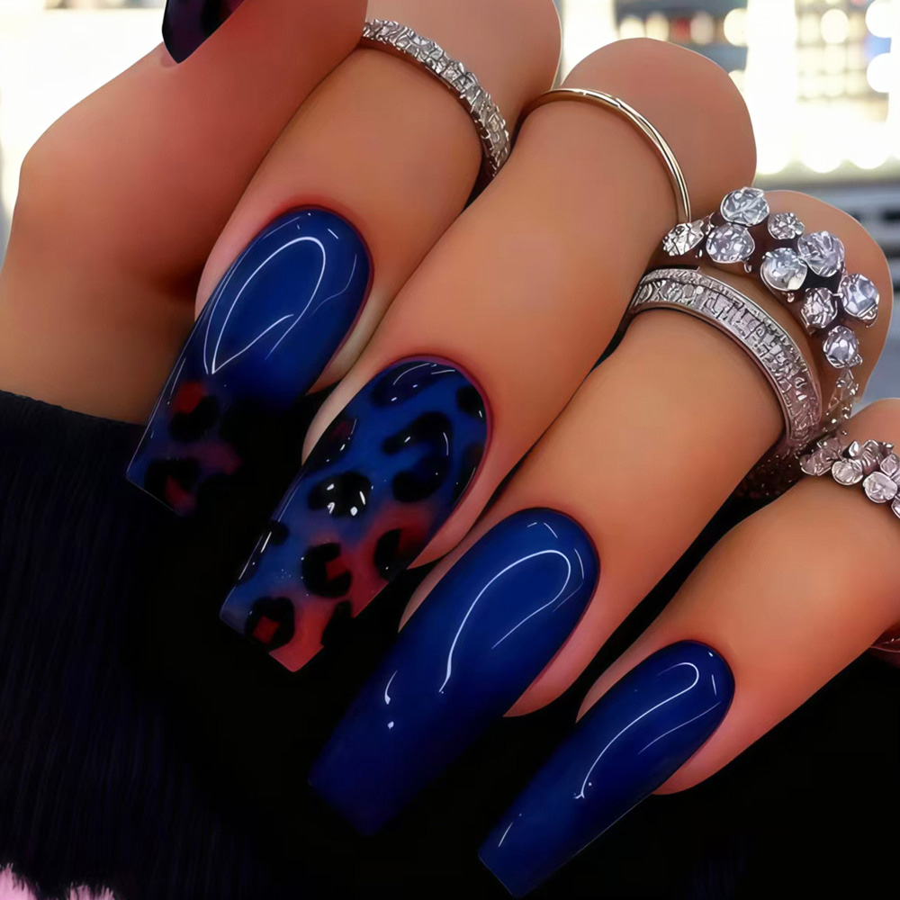 Pontas de unhas falsas médias  - Nail Art Leopard avaliação e preço