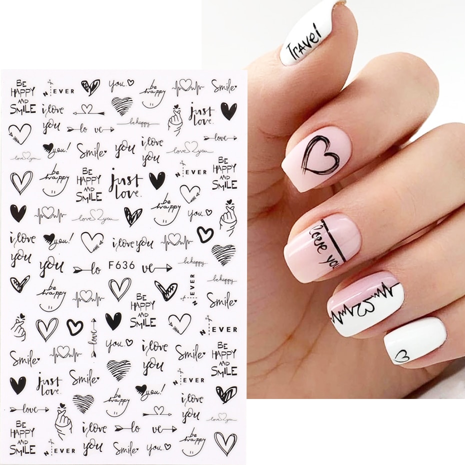 2pcs Coração Amor Design 3D Na - Nail Art Valentines Day avaliação e preço