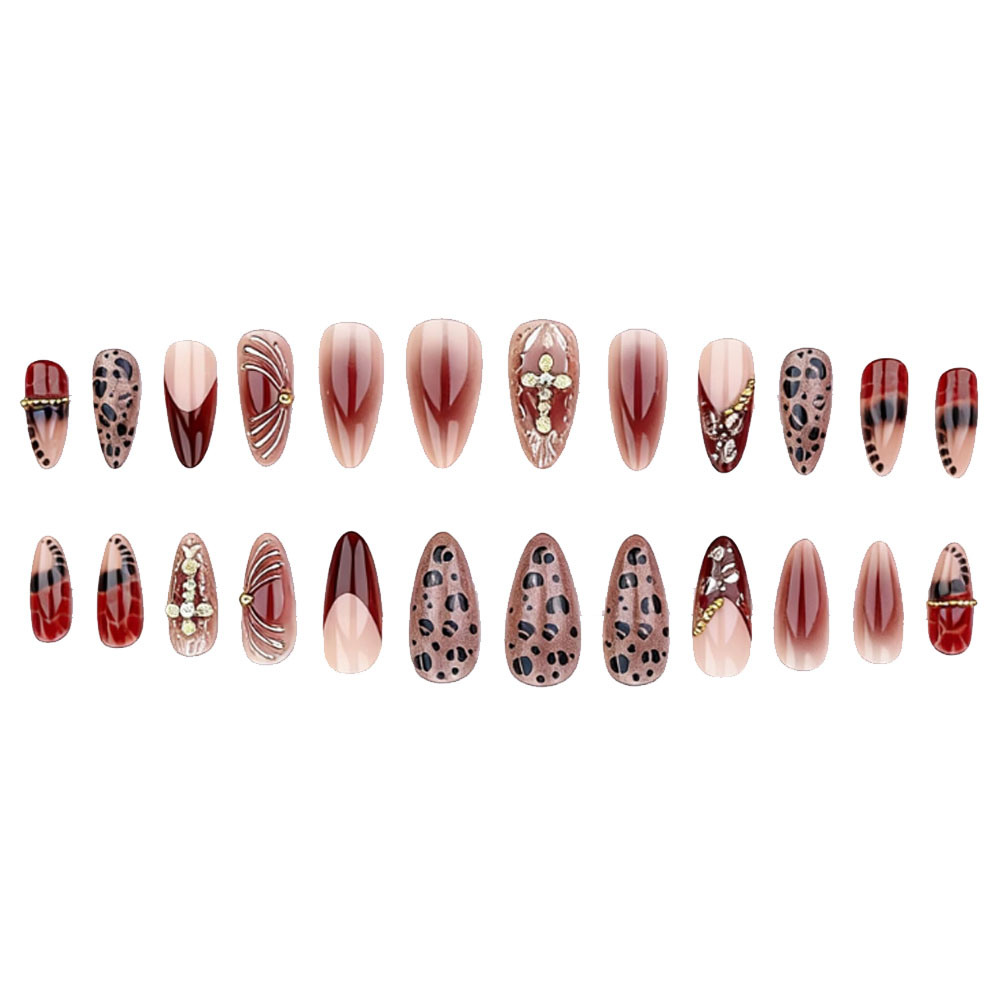 Unhas postiças médias para mul - Nail Art Leopard avaliação e preço