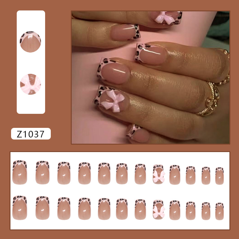 Unhas postiças quadradas com e - Nail Art Leopard avaliação e preço