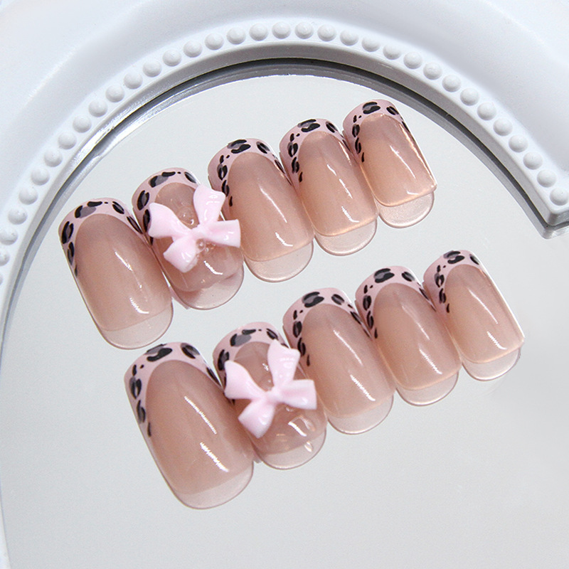 Unhas postiças quadradas com e - Nail Art Leopard avaliação e preço