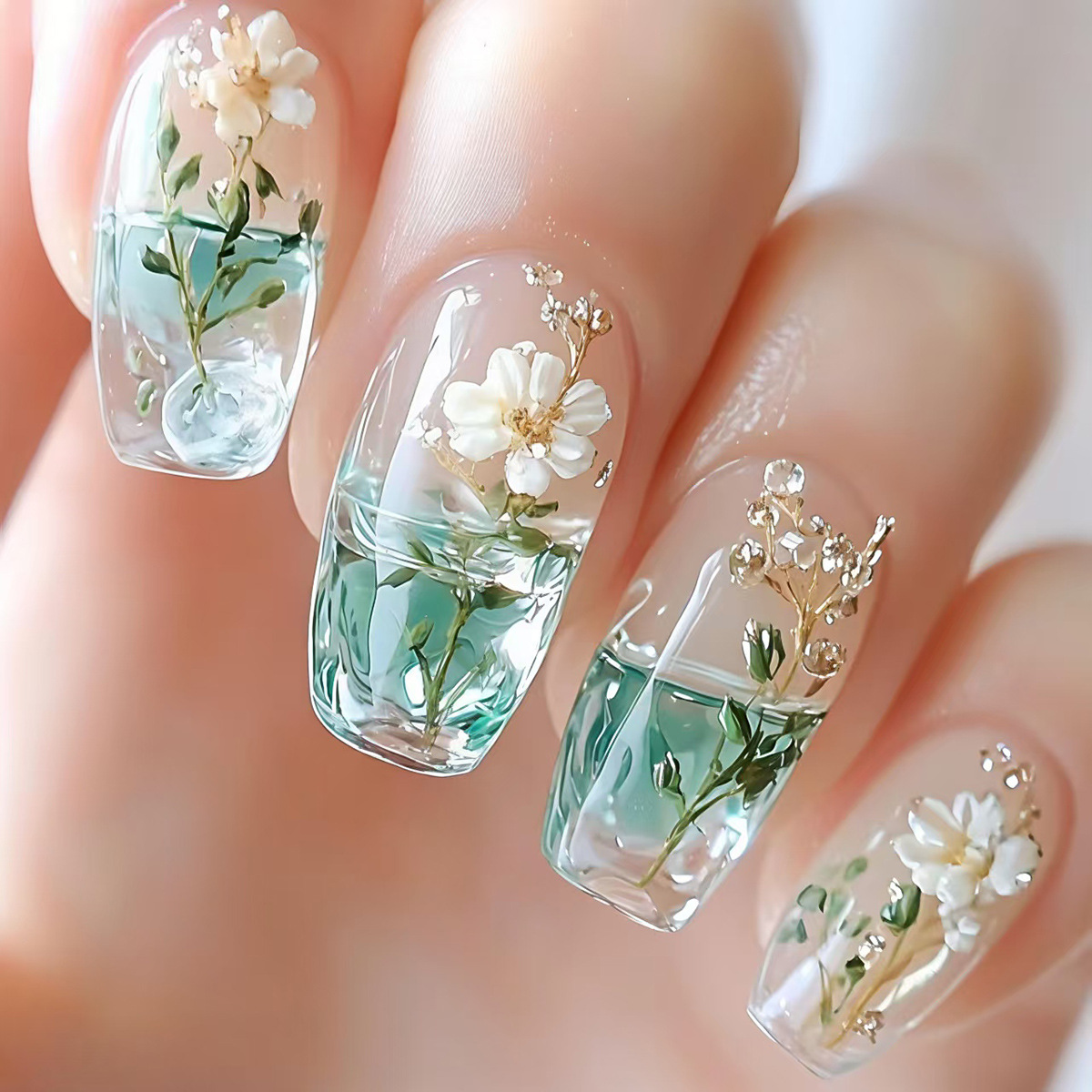 Unhas postiças médias para mul - Press On Nail Set avaliação e preço