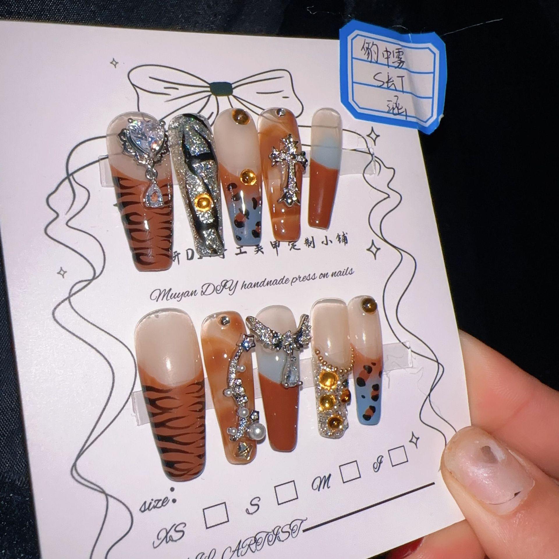 Unhas Postiças Extra Longas co - Nail Art Leopard avaliação e preço