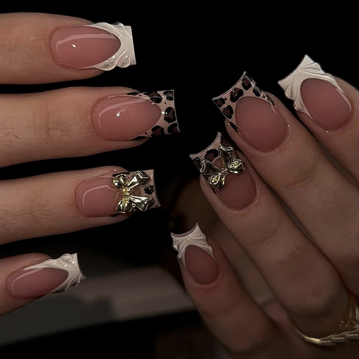 Unhas postiças curtas quadrada - Nail Art Leopard avaliação e preço