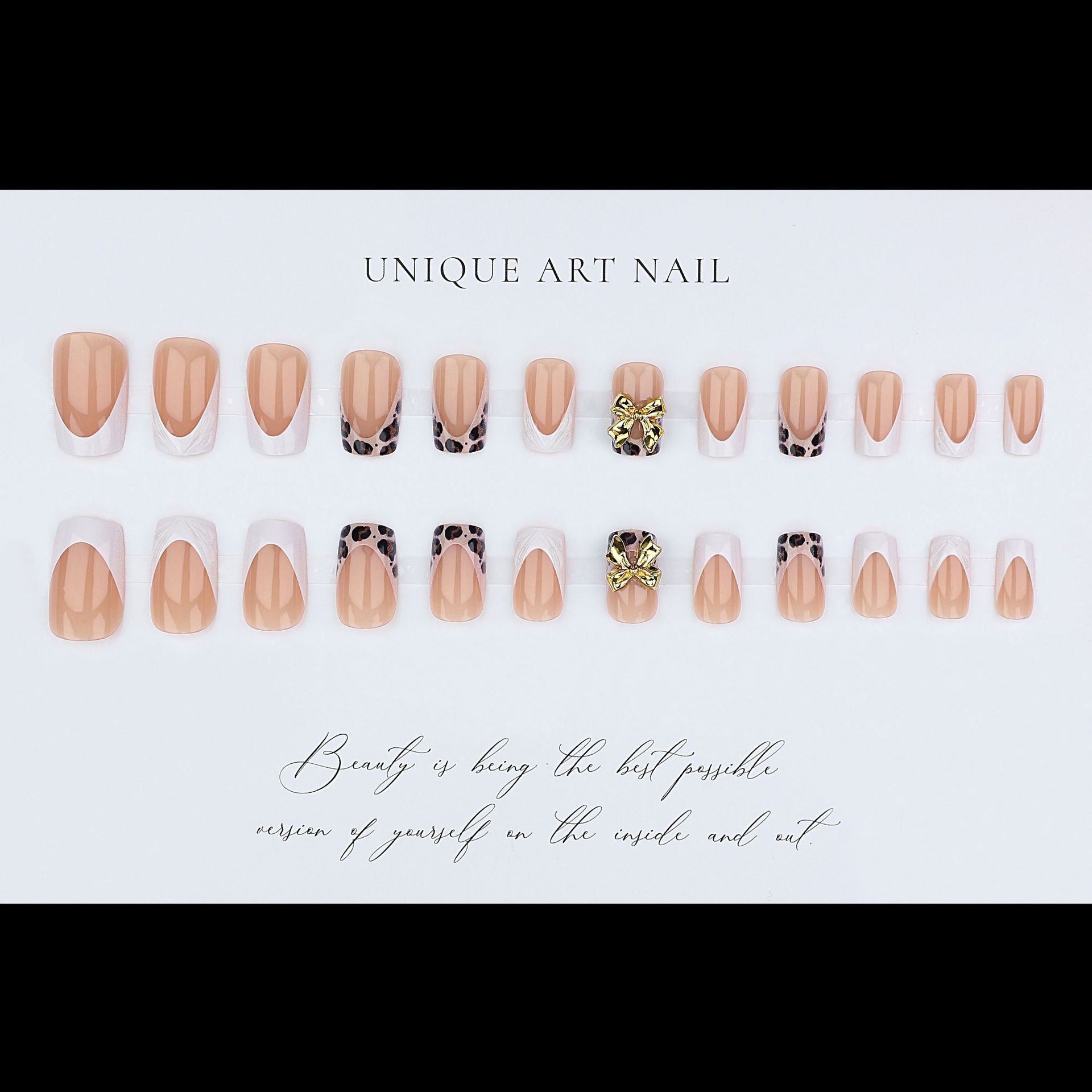 Unhas postiças curtas quadrada - Nail Art Leopard avaliação e preço