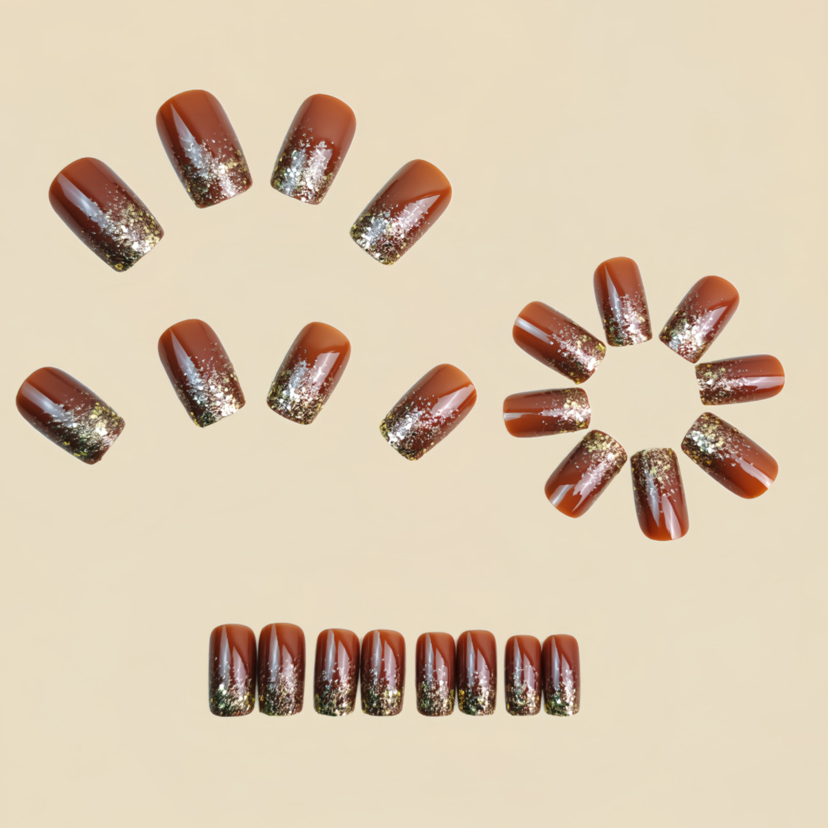 Unhas falsas curtas e médias,  - Press On Nail Set avaliação e preço